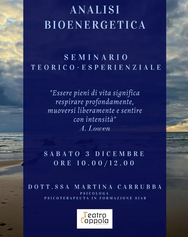 Locandina del seminario Analisi Bioenergetica, 3 dicembre 2022
