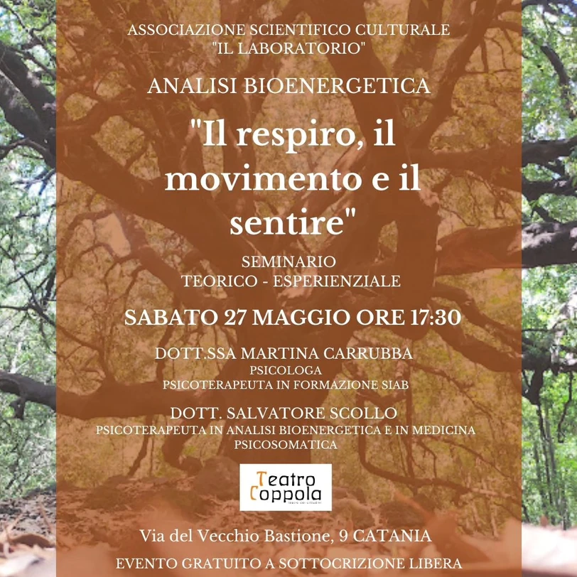Locandina del seminario «Il respiro, il movimento e il sentire», 27 maggio 2023